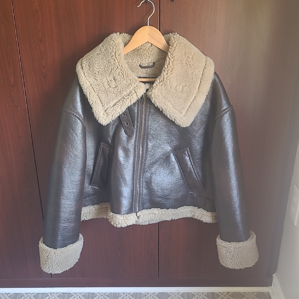 ZARA DOUBLE SIDED SHORT JACKET Brown